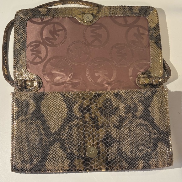 Michael Kors Leather Snake Clutch